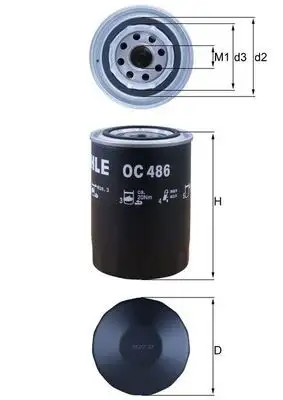 MAHLE OC486 Yağ Filtresi resmi
