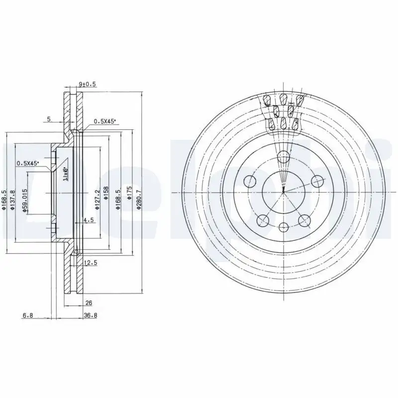 DELPHI BG2844 Ön Fren Diski resmi