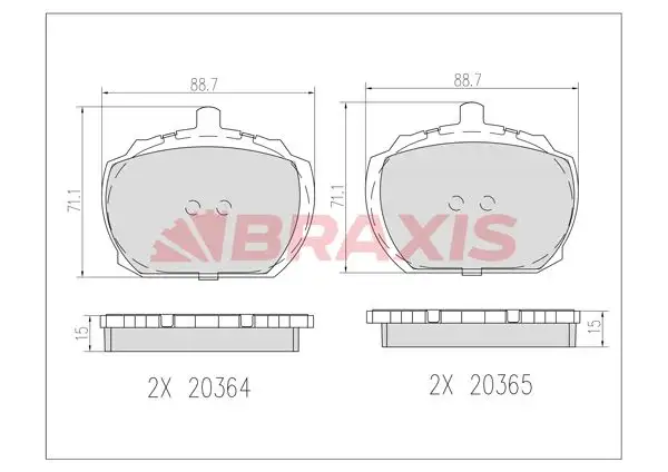 BRAXIS AB0601 Ön Fren Balatası resmi