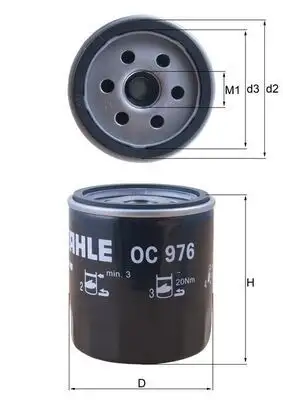 MAHLE OC976 Yağ Filtresi resmi