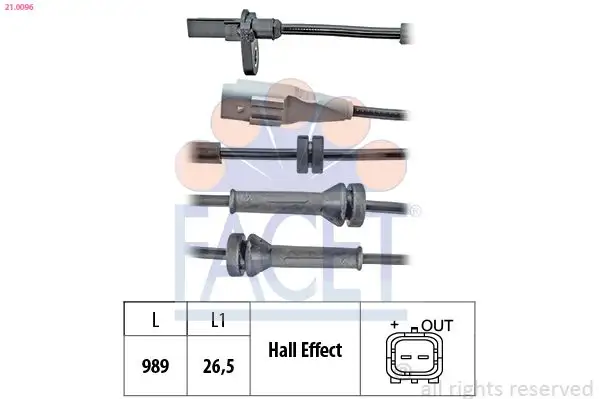 FACET 21.0096 ABS Hız Sensörü (Arka) 4545E8 resmi