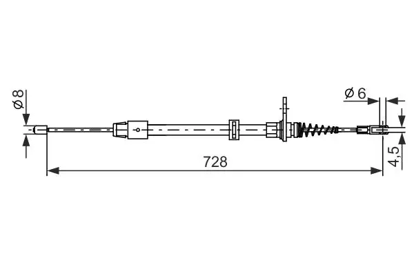 BOSCH 1987482301 El Fren Halatı (Arka) A2044202385 resmi