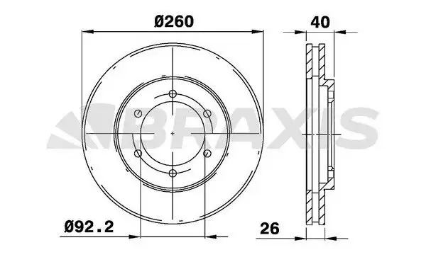 BRAXIS AE0656 Ön Fren Diski 402062S400 resmi