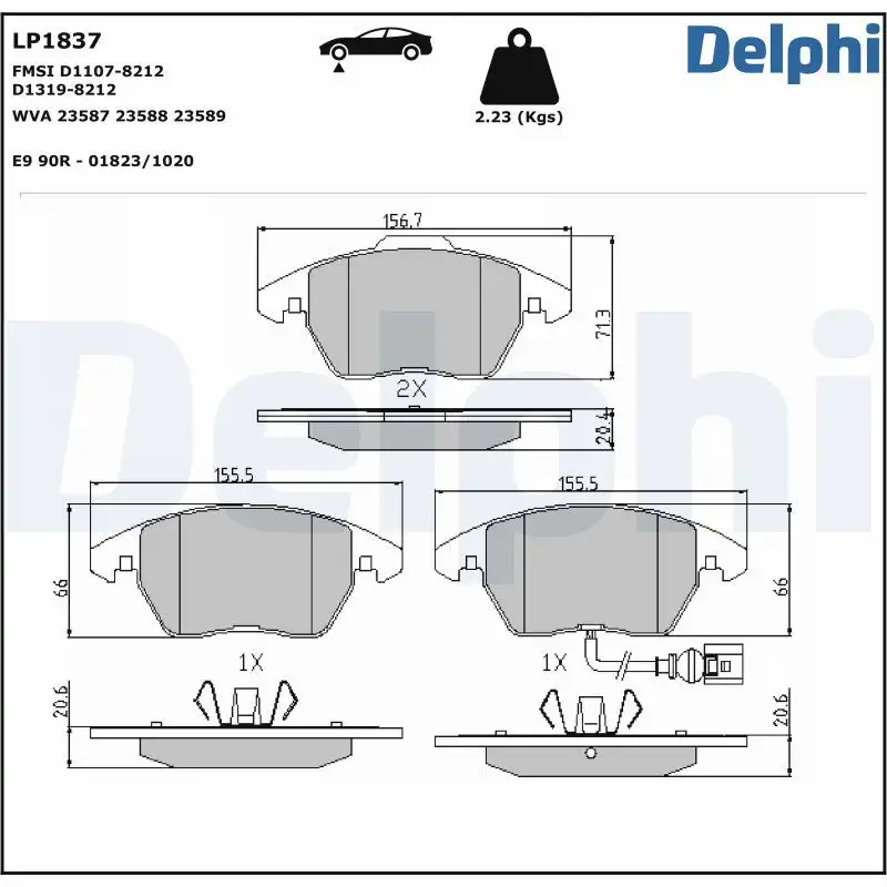 DELPHI LP1837 Ön Fren Balatası resmi