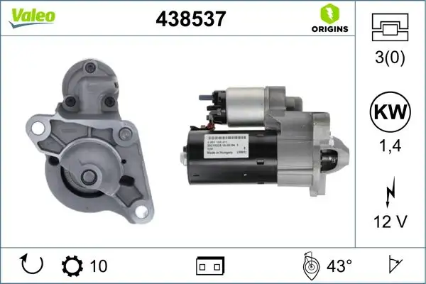 VALEO 438537 Marş Motoru resmi
