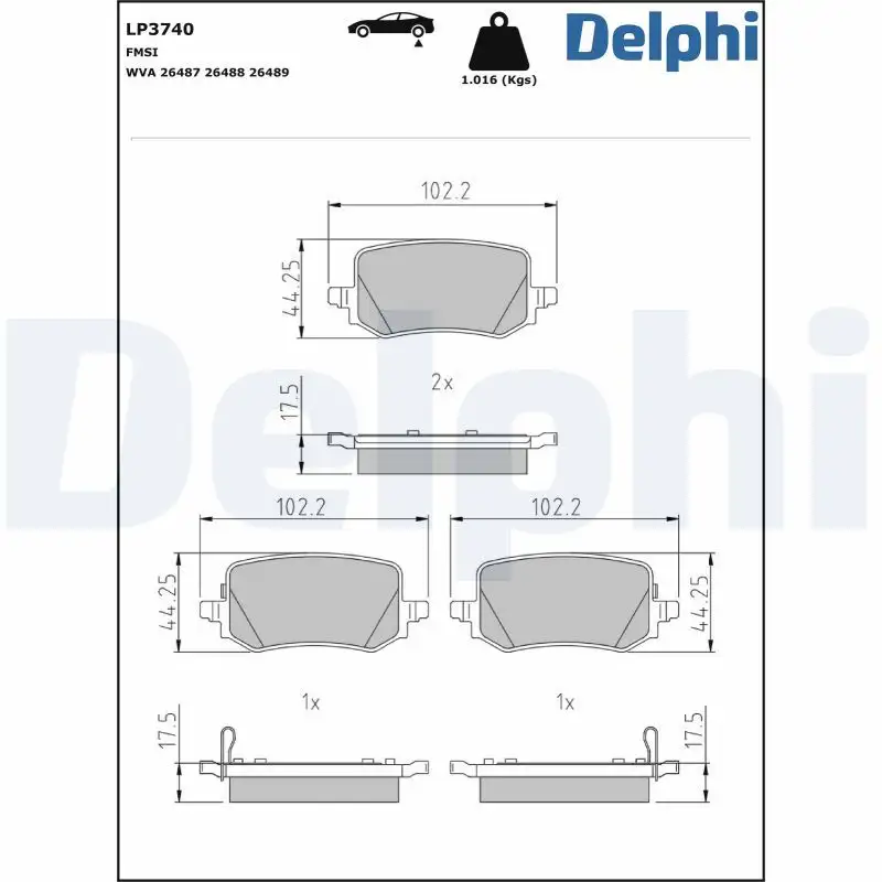 DELPHI LP3740 Arka Fren Balatası 58302N7A60 resmi