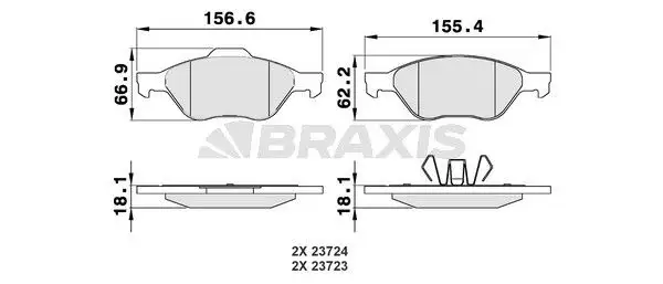 BRAXIS AA0010 Ön Fren Balatası resmi