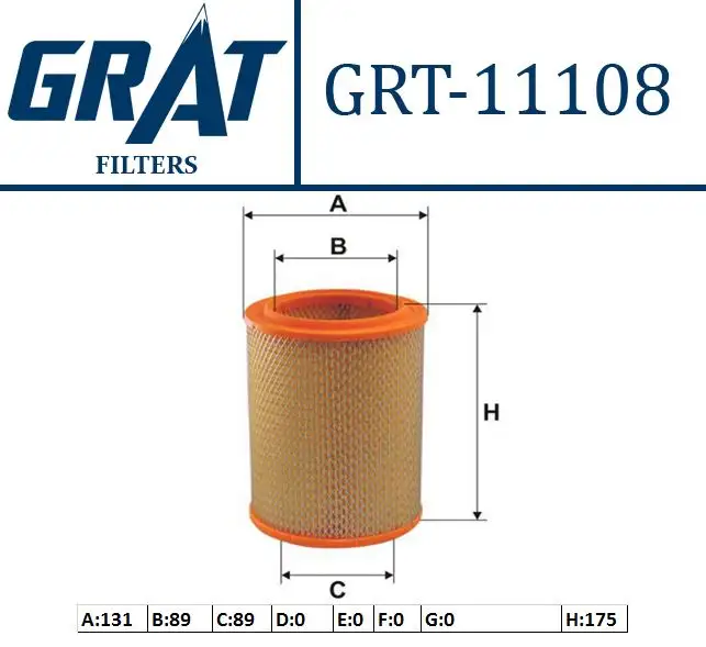 GRAT 11108 Hava Filtresi 6000046003 resmi