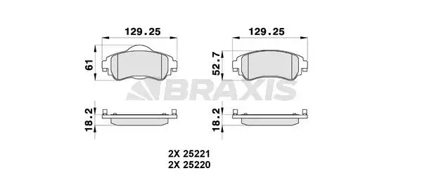 BRAXIS AB0321 Ön Fren Balatası resmi