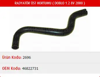 MASTER M2696 Radyatör Üst Hortumu 46822731 resmi
