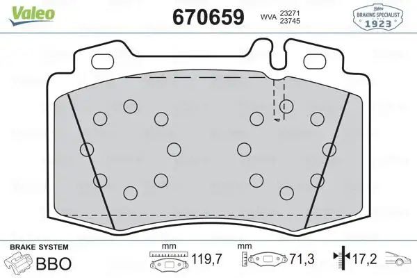 VALEO 670659 Ön Fren Balatası resmi