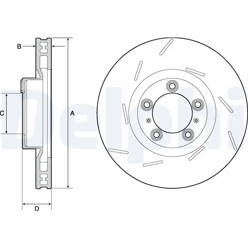 DELPHI BG9128C Ön Fren Diski (Sol) 97035140300 resmi