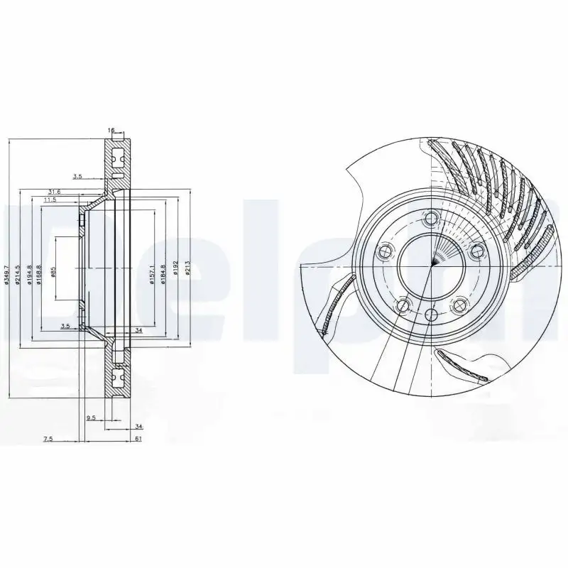 DELPHI BG9774 Ön Fren Diski (Sol) resmi