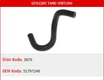 MASTER M3876 Yedek Su Deposu Hortumu 51797249 resmi