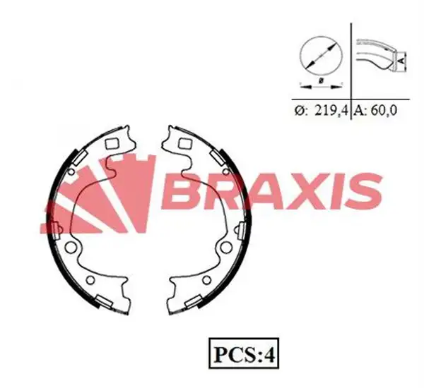 BRAXIS AC0082 Arka Fren Balatası 5830547A00 resmi
