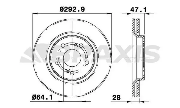 BRAXIS AE0255 Ön Fren Diski 45251SWWG01 resmi