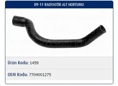 MASTER M1459 Radyatör Alt Hortumu resmi