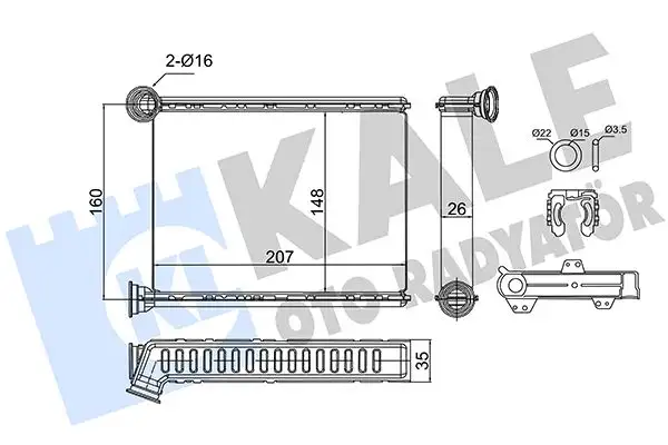 KALE 352860 Kalorifer Radyatörü 271154677R resmi