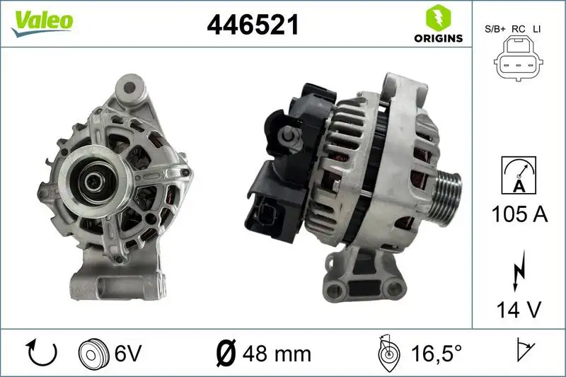 VALEO 446521 Şarj Dinamosu resmi
