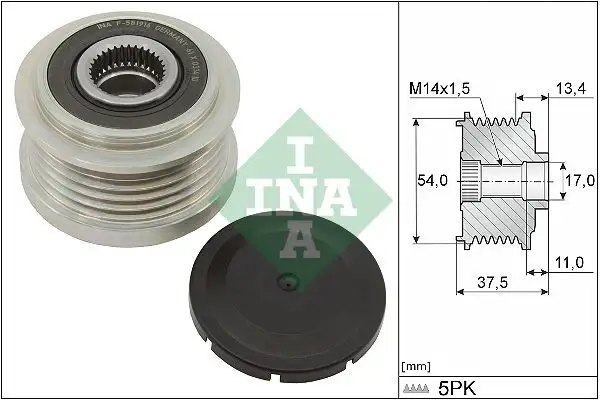 INA 535027810 Alternatör Kasnağı resmi