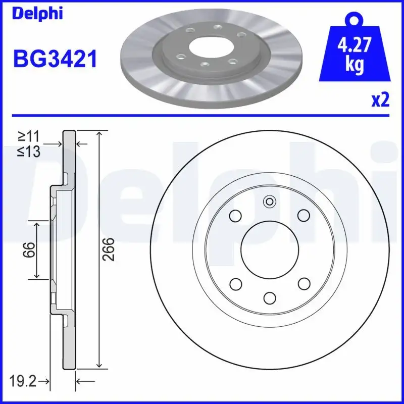 DELPHI BG3421 Ön Fren Diski resmi