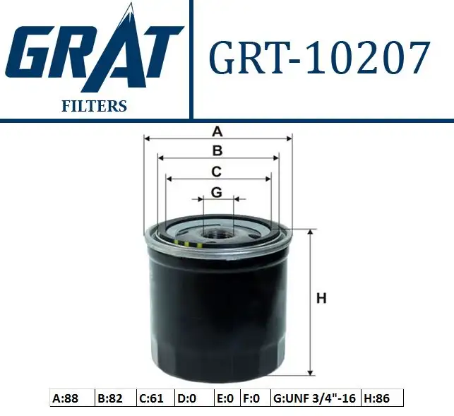 GRAT 10207 Yağ Filtresi 8094872 resmi