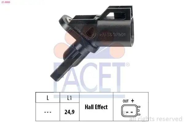 FACET 21.0005 ABS Hız Sensörü (Ön) 6G9N2B372CB resmi