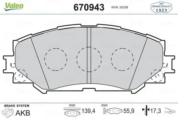 VALEO 670943 Ön Fren Balatası resmi