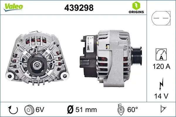 VALEO 439298 Şarj Dinamosu resmi