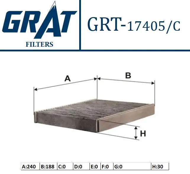 GRAT 17405C Polen Filtresi (Karbonlu) 2S6H19G244AA resmi