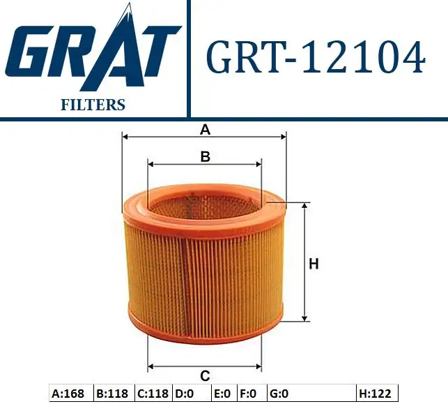 GRAT 12104 Hava Filtresi 1444G0 resmi