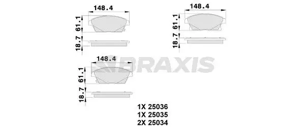 BRAXIS AB0107 Ön Fren Balatası resmi