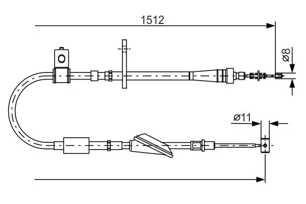 BOSCH 1987482176 El Fren Halatı (Arka) resmi
