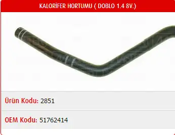 MASTER M2851 Kalorifer Hortumu 51762414 resmi