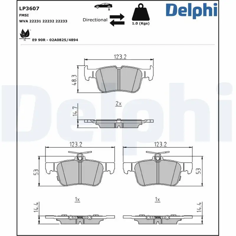 DELPHI LP3607 Arka Fren Balatası resmi