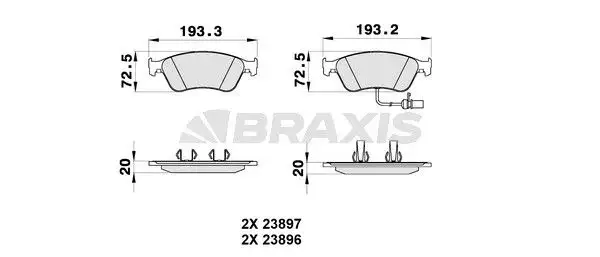 BRAXIS AB0320 Ön Fren Balatası resmi