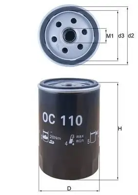 MAHLE OC110 Yağ Filtresi resmi