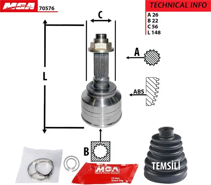 MGA 70576 Aks Kafası (Dış) 0K20225400 resmi