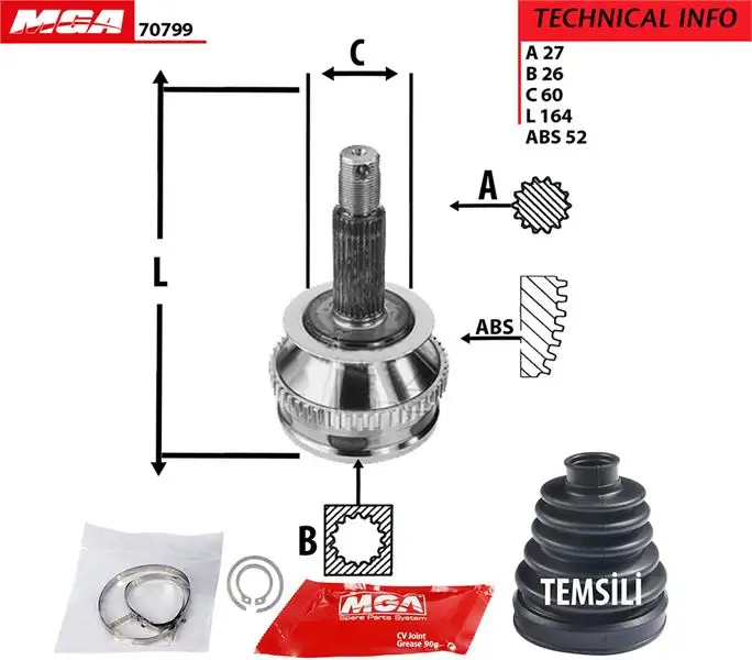 MGA 70799 Aks Kafası (Dış) 4950126561 resmi