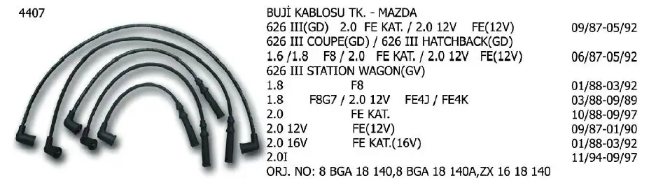 ÜNÜVAR 4407 Buji Kablosu resmi