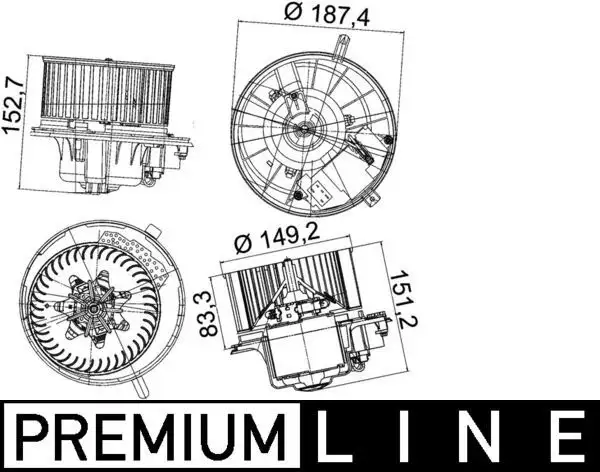 MAHLE AB149000P Kalorifer Motoru resmi