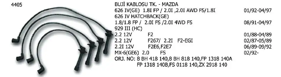 ÜNÜVAR 4405 Buji Kablosu resmi